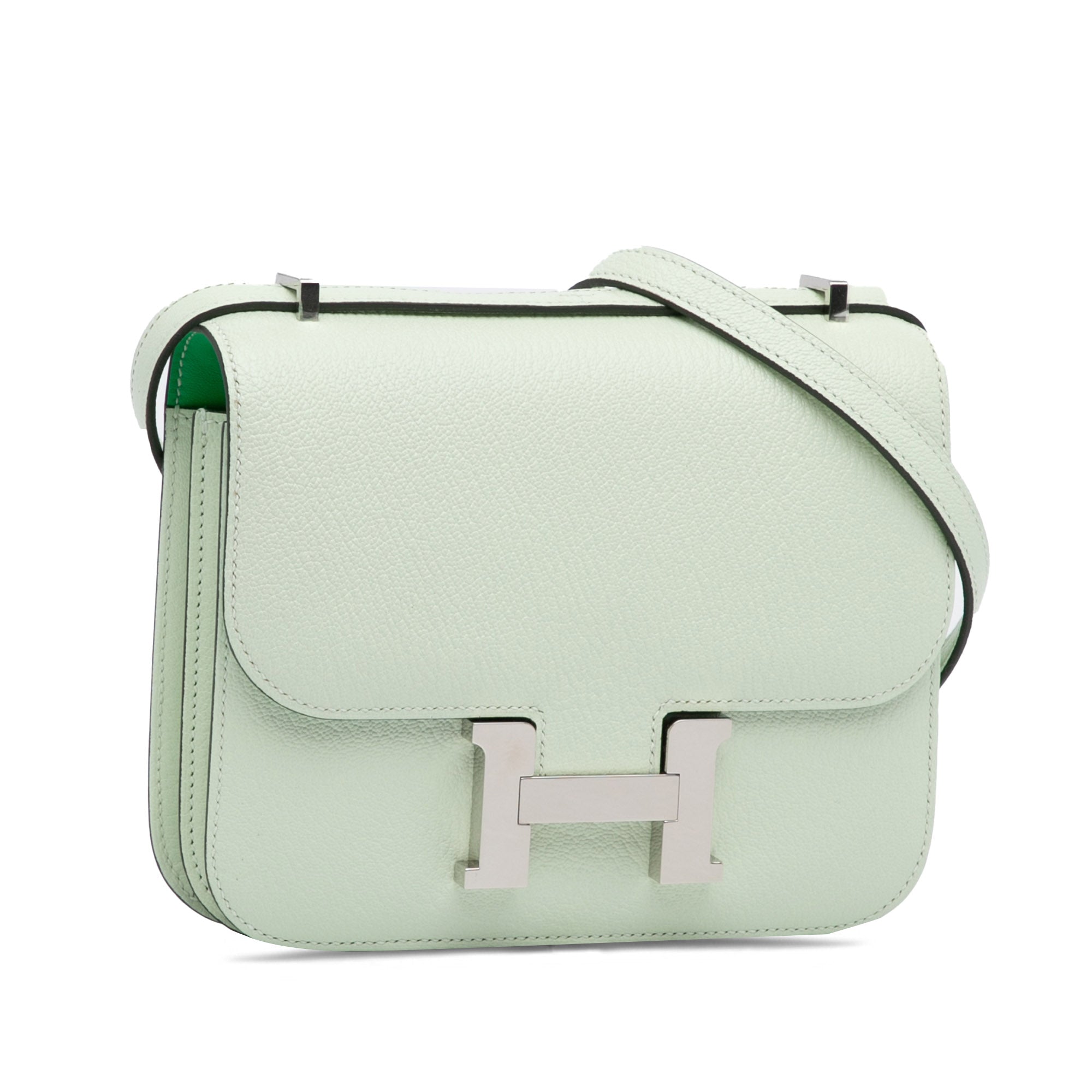 Hermès Borsa Hermès Mini Constance 18 Mirror Chevrè Verso Vert frizz Borse