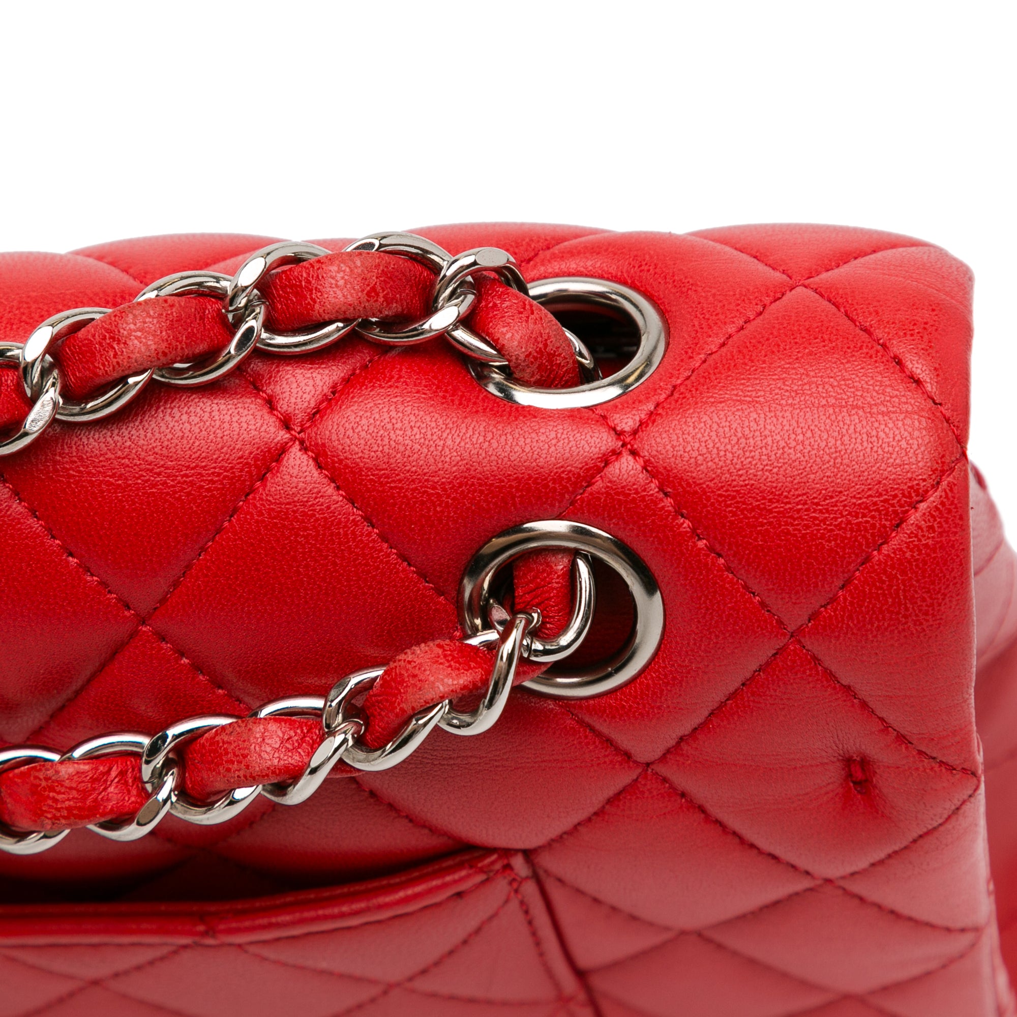 Chanel Chanel Classic Media Agnello Red Borse, Novità, Prodotti