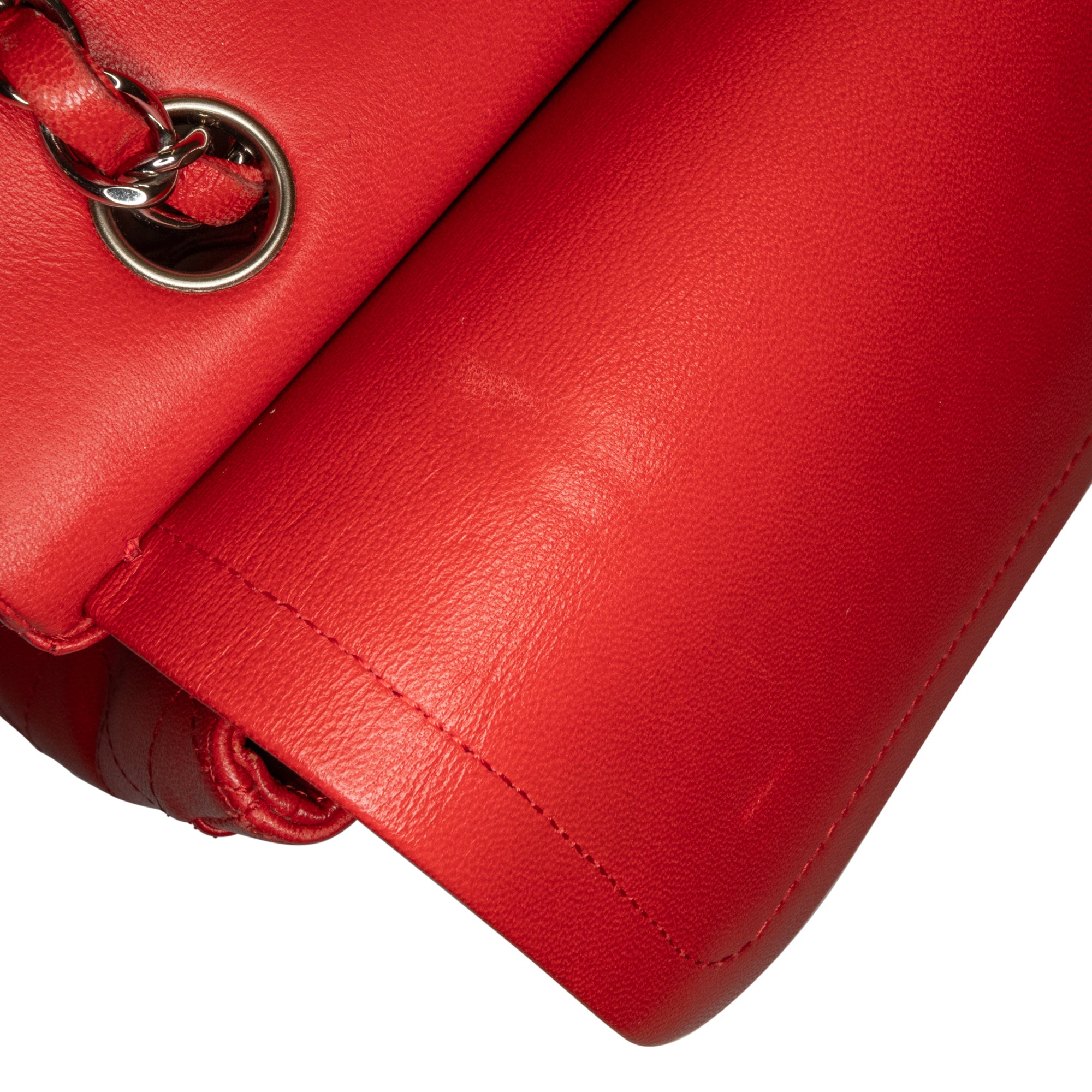 Chanel Chanel Classic Media Agnello Red Borse, Novità, Prodotti