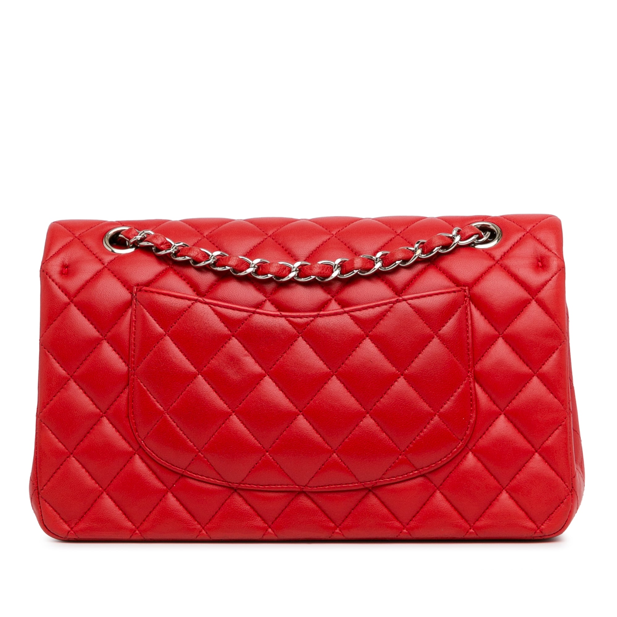 Chanel Chanel Classic Media Agnello Red Borse, Novità, Prodotti