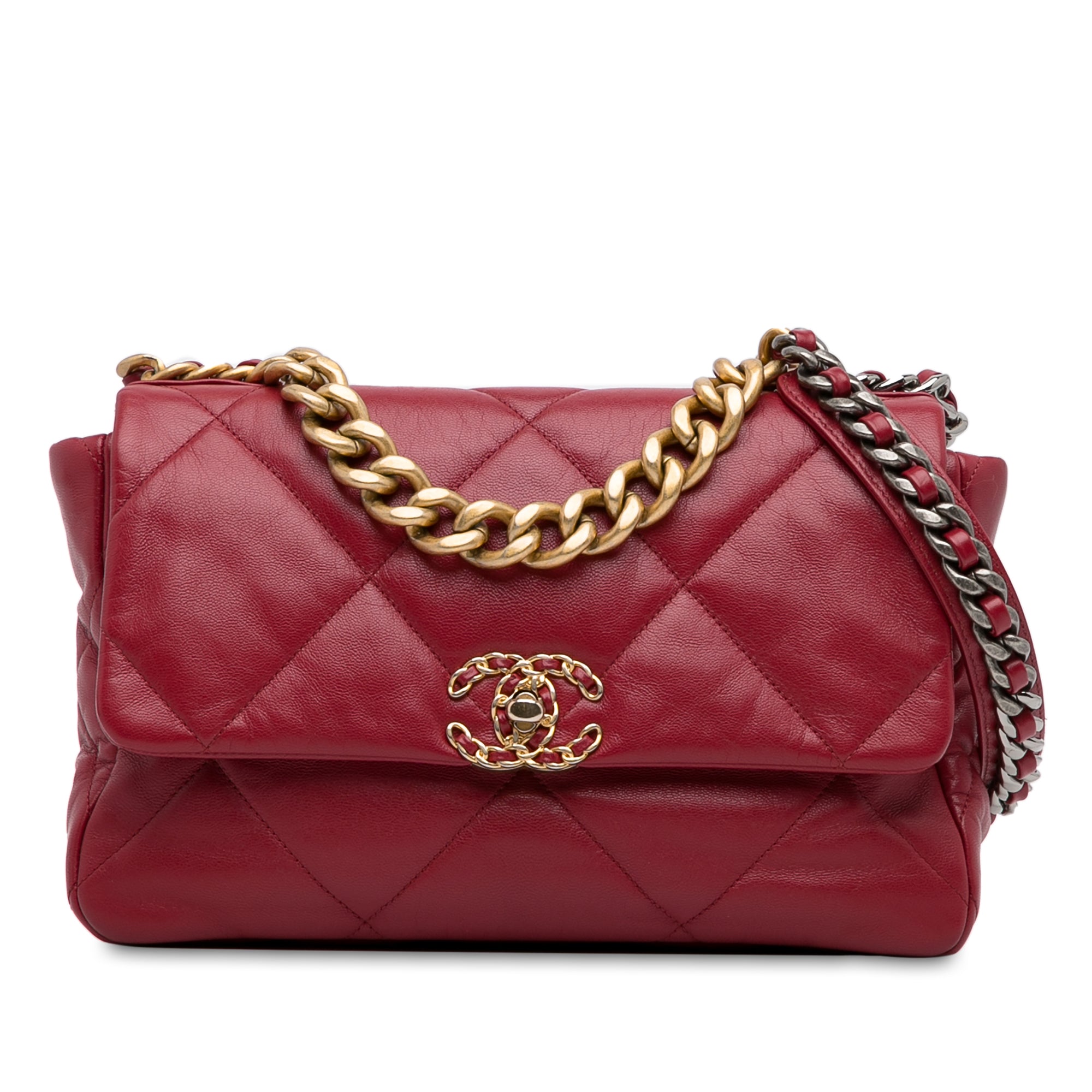 Chanel Borsa Chanel 19 Grande Rosso Borse