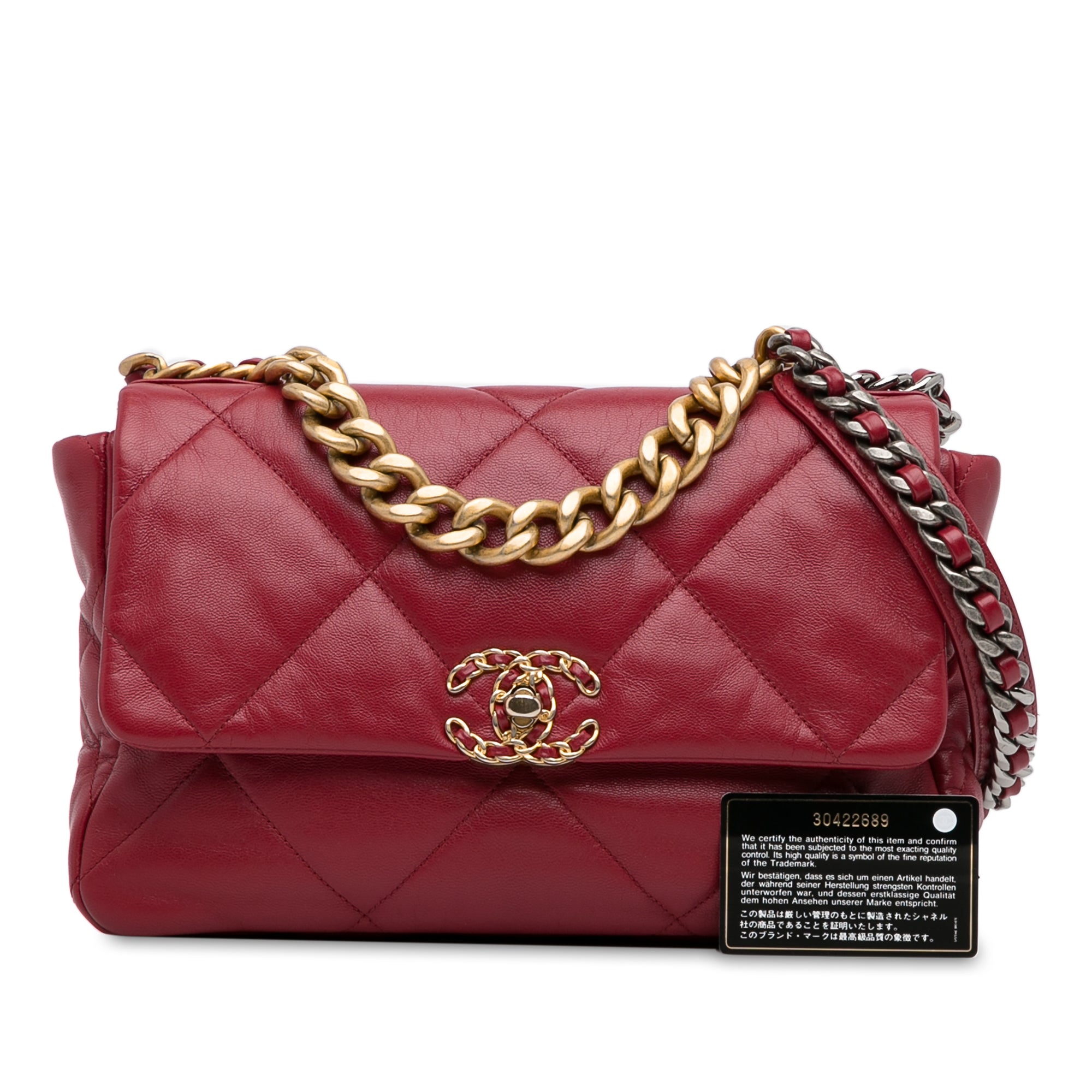 Chanel Borsa Chanel 19 Grande Rosso Borse