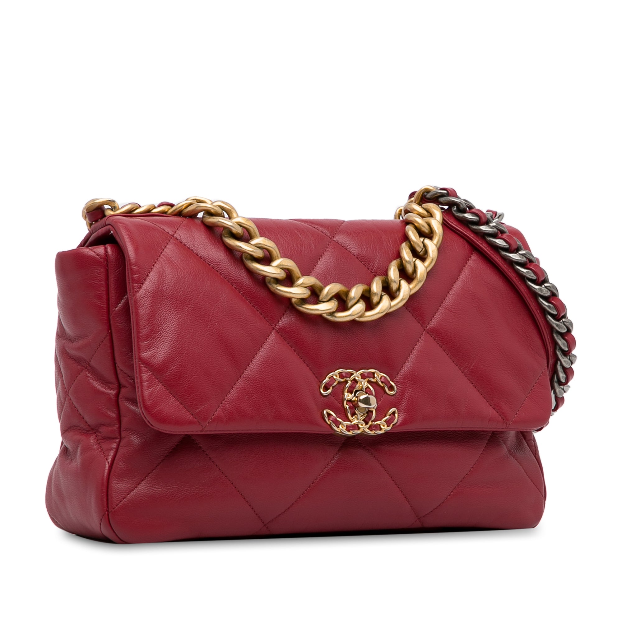 Chanel Borsa Chanel 19 Grande Rosso Borse
