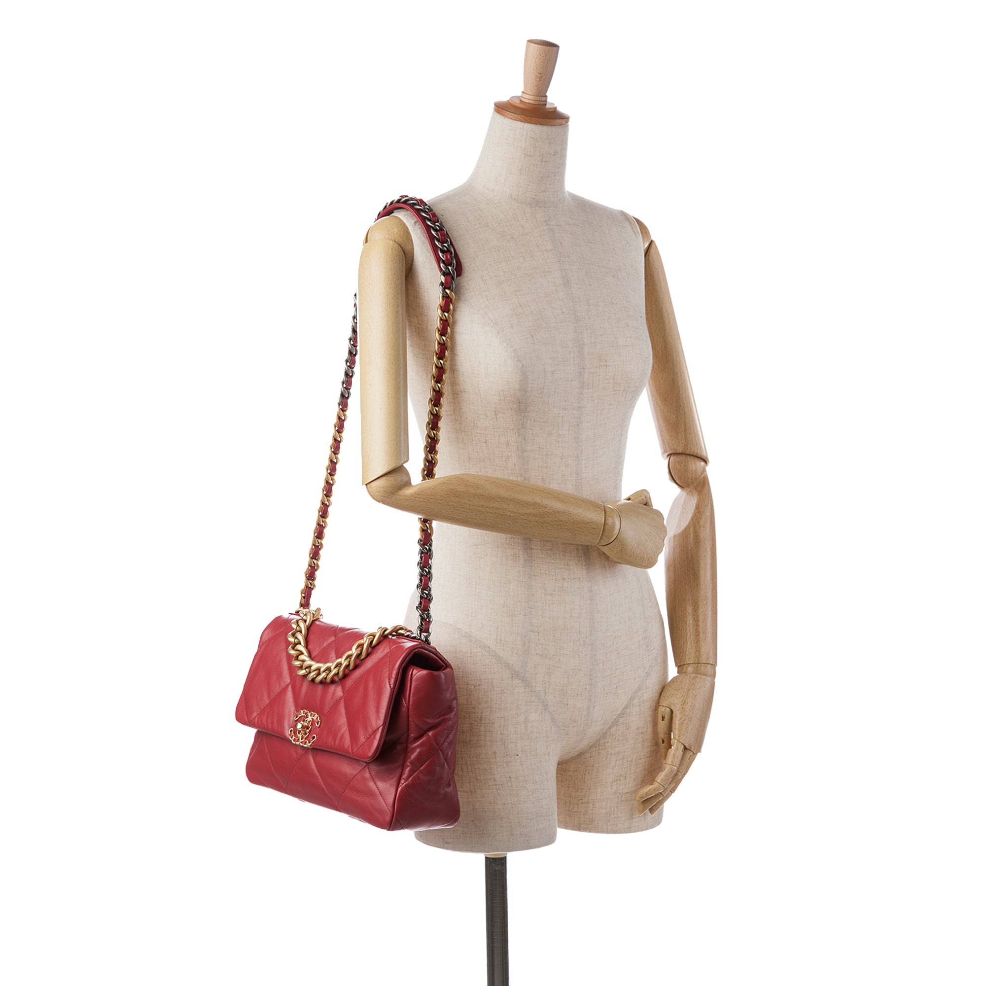 Chanel Borsa Chanel 19 Grande Rosso Borse