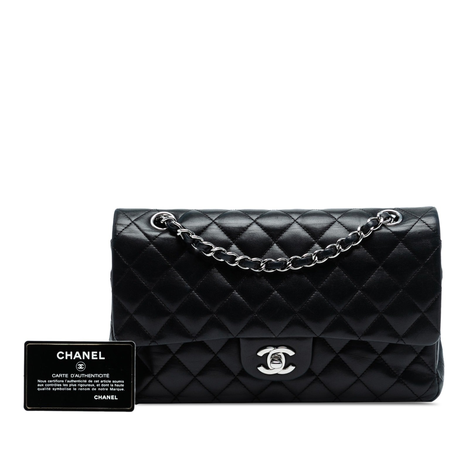 OTTIME CONDIZIONI Chanel Classic Flap Media Nera in Agnello Borse, Novità, Prodotti