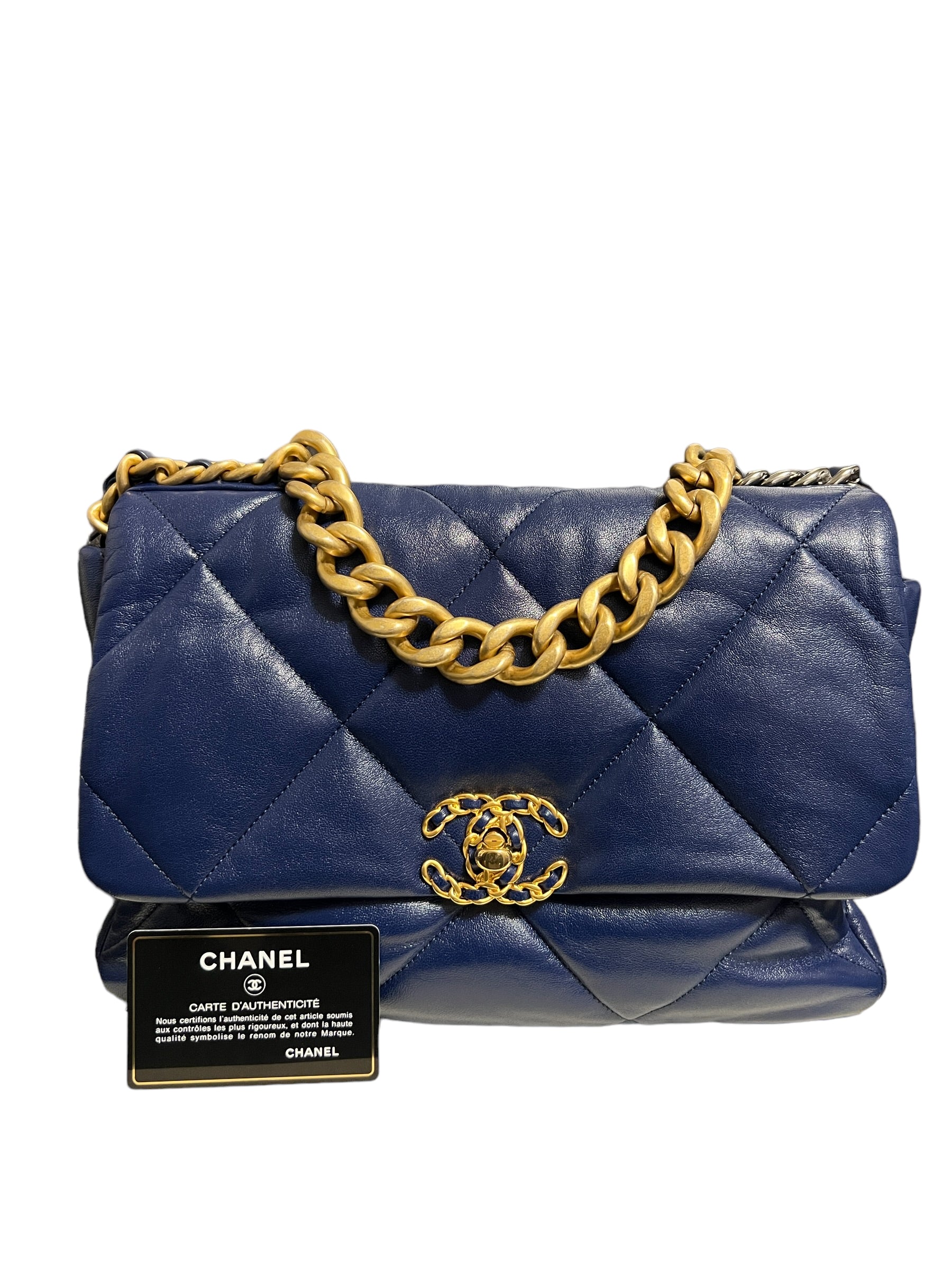Chanel Borsa Chanel 19 Grande Blu Borse