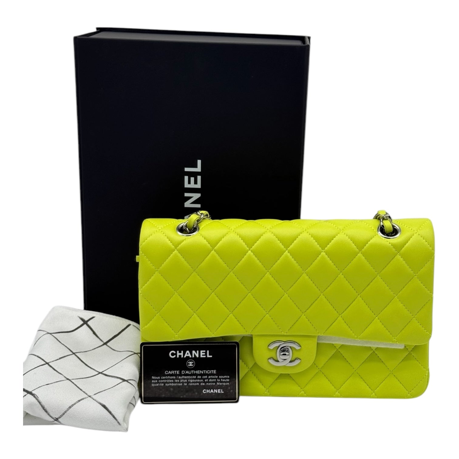 Chanel Chanel Timeless Classic Media Giallo Fluo Borse