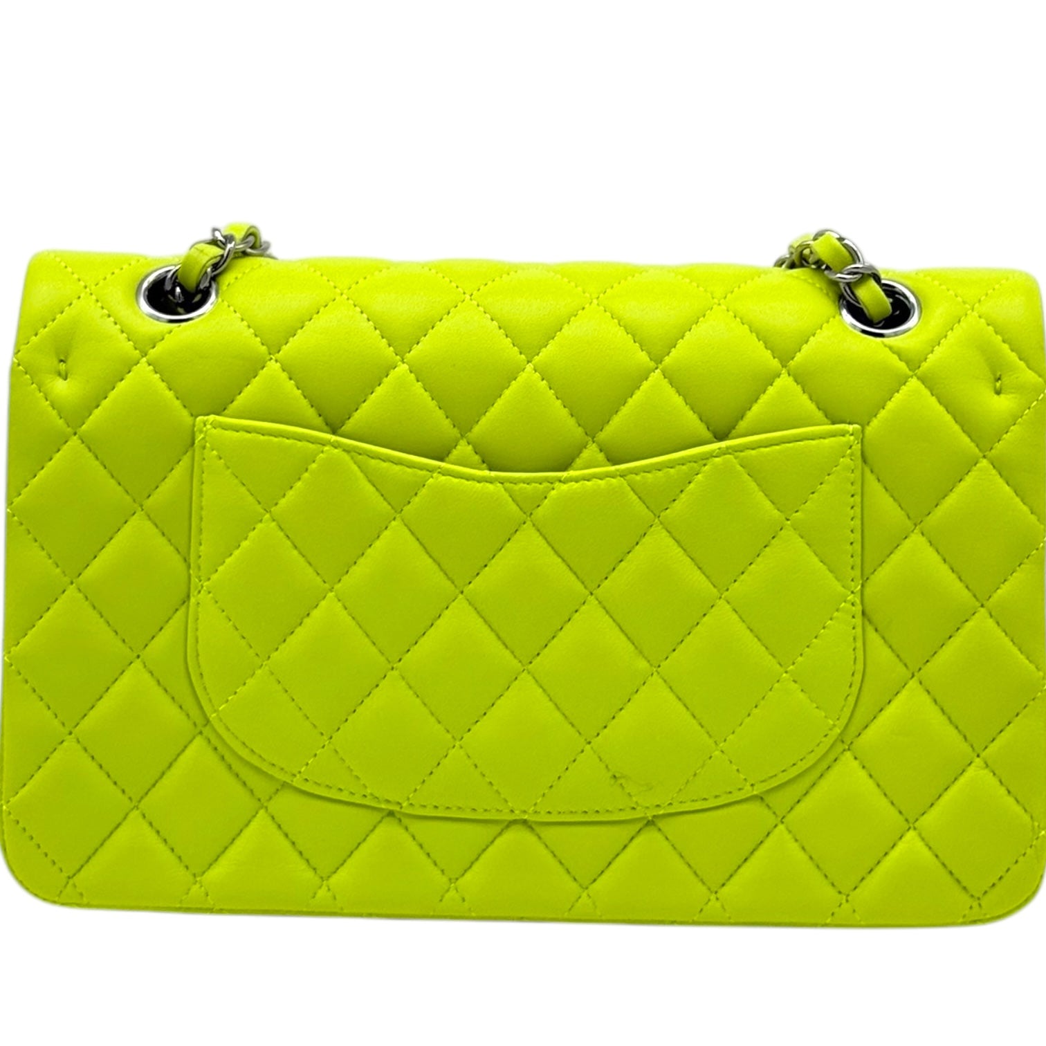 Chanel Chanel Timeless Classic Media Giallo Fluo Borse