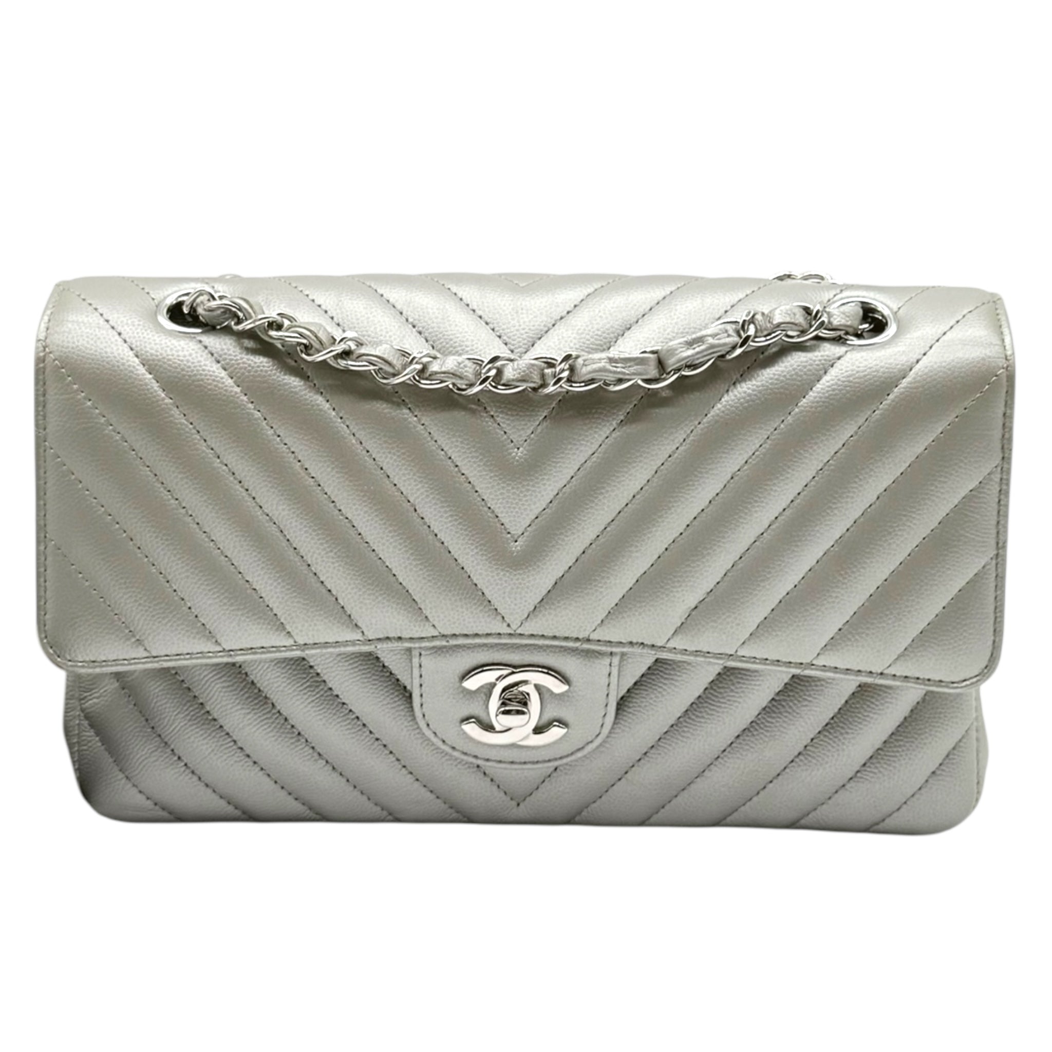 Chanel Chanel Timeless Classic Medium Argento Borse