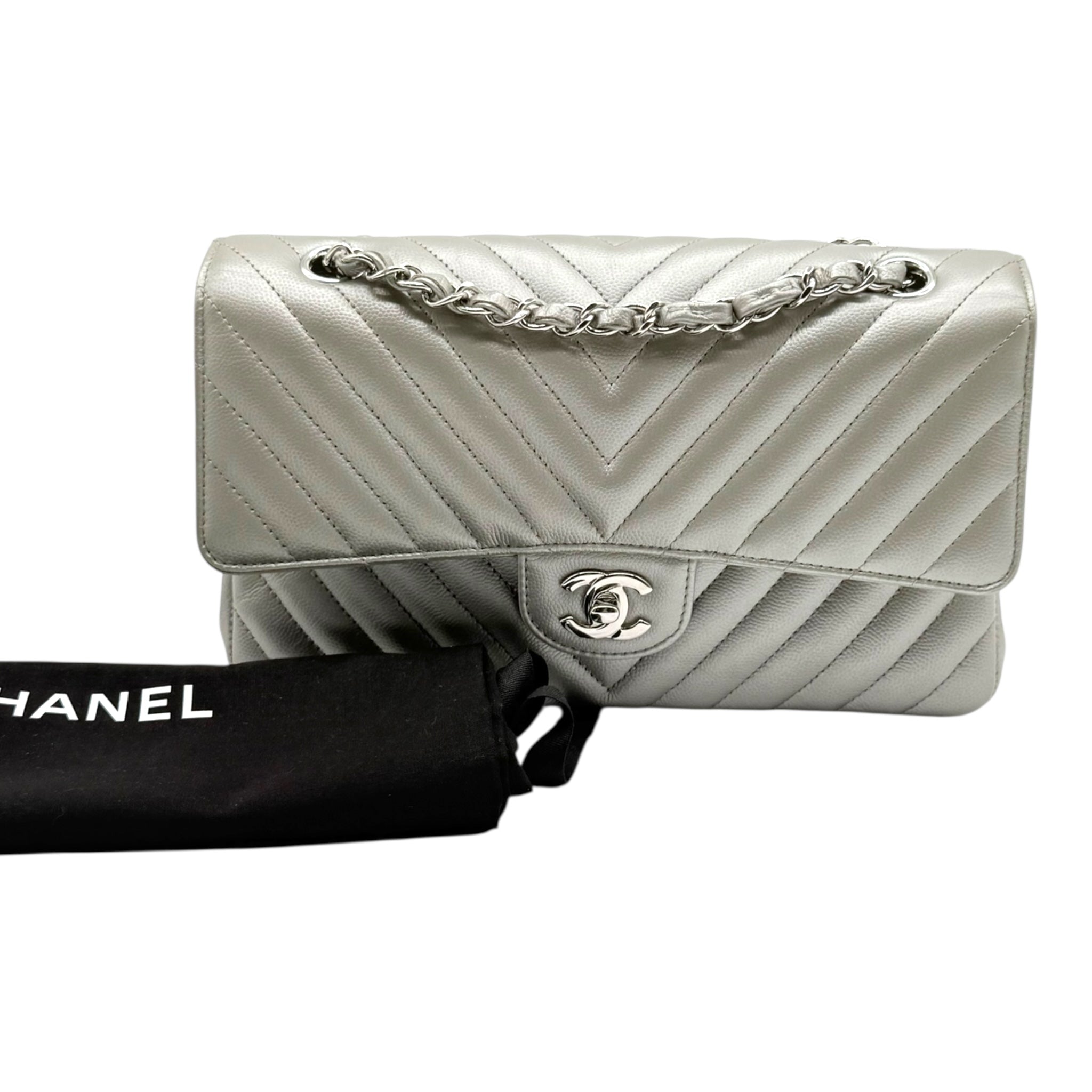 Chanel Chanel Timeless Classic Medium Argento Borse