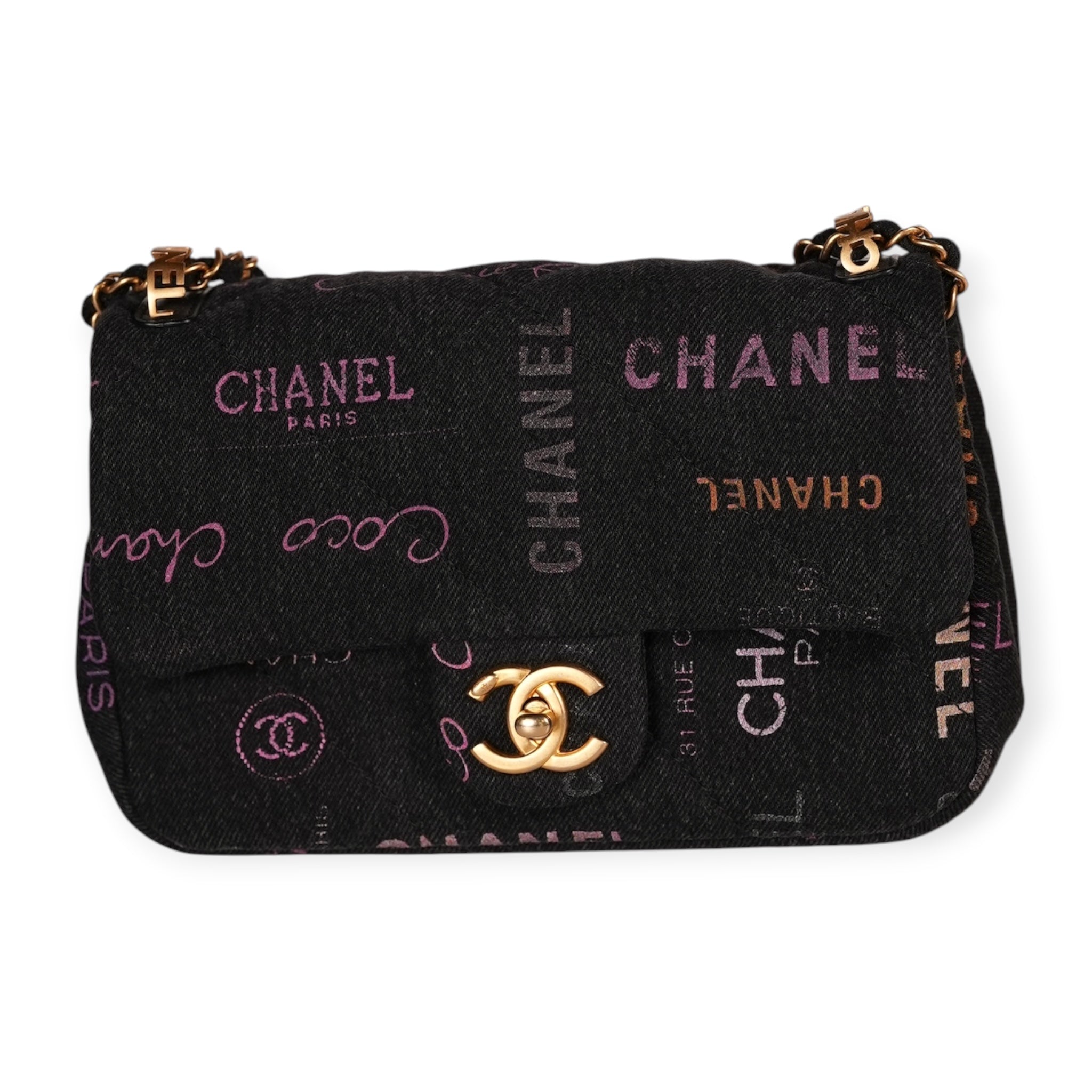 Chanel Chanel Mini Rectangular Denim Grafitti Borse, Novità