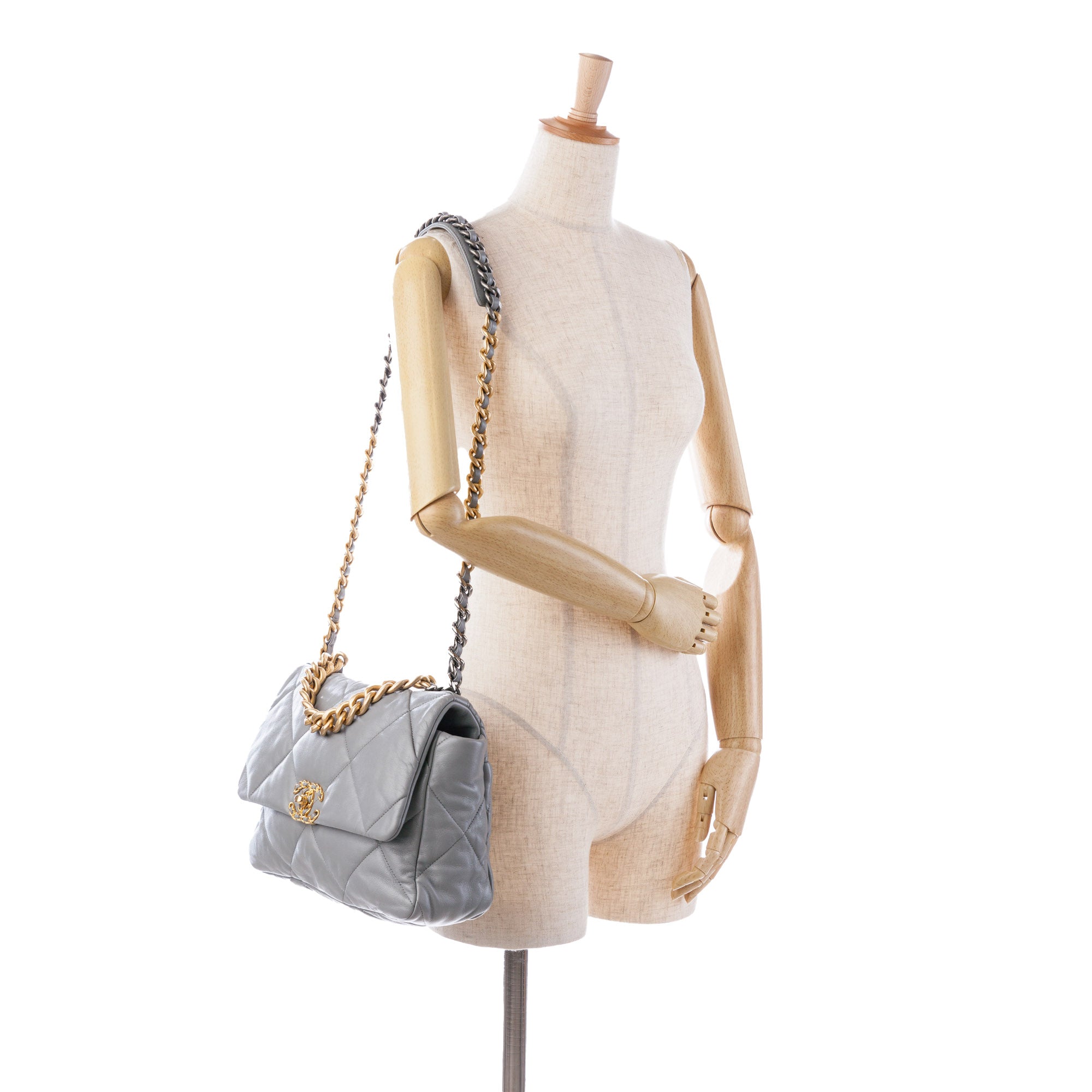 Chanel Borsa Chanel 19 grande Grey Borse
