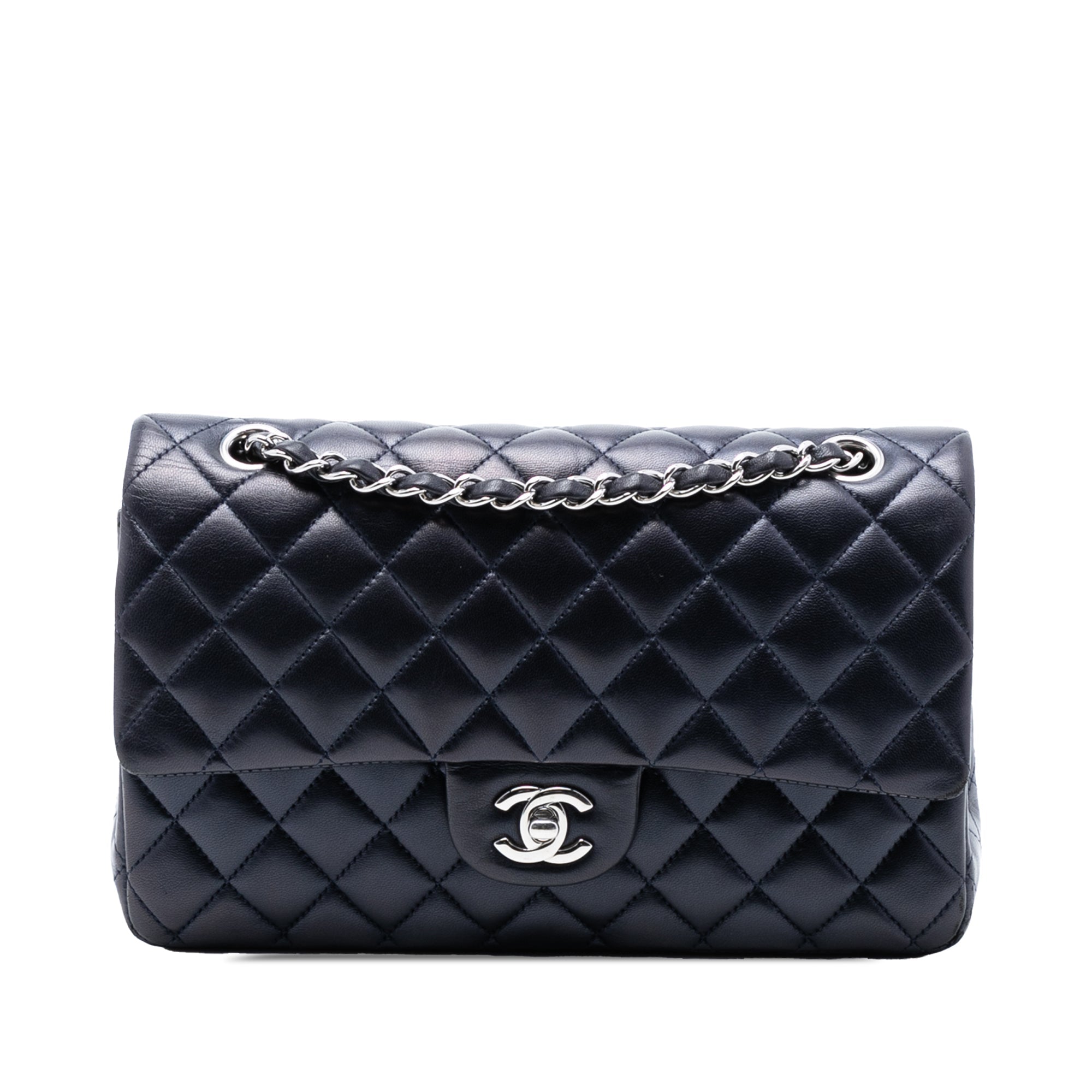 Chanel Chanel Classica Media Blu Scuro Iridescente Borse, Novità, Prodotti