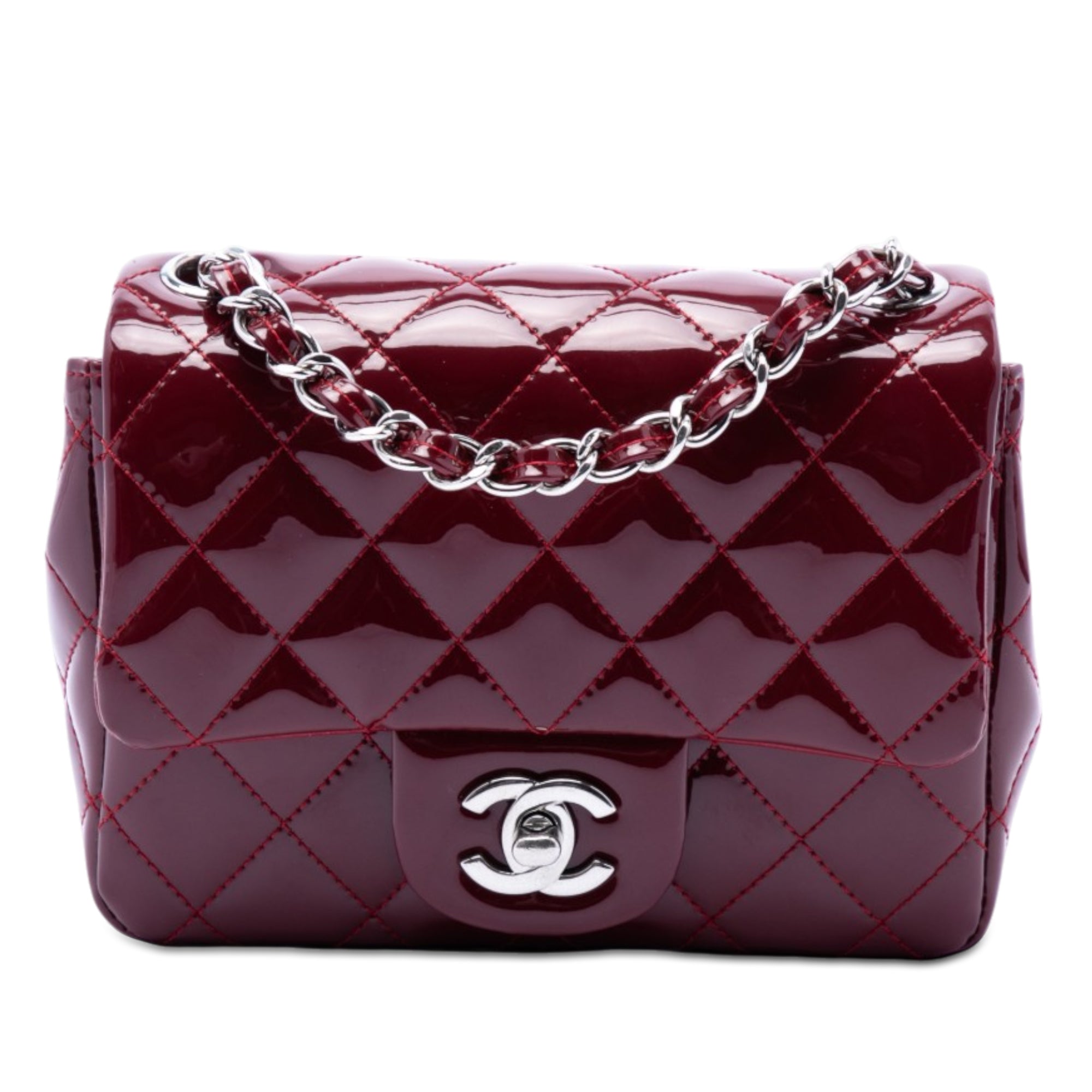 Chanel Mini Square Patent Bordeaux Prodotti