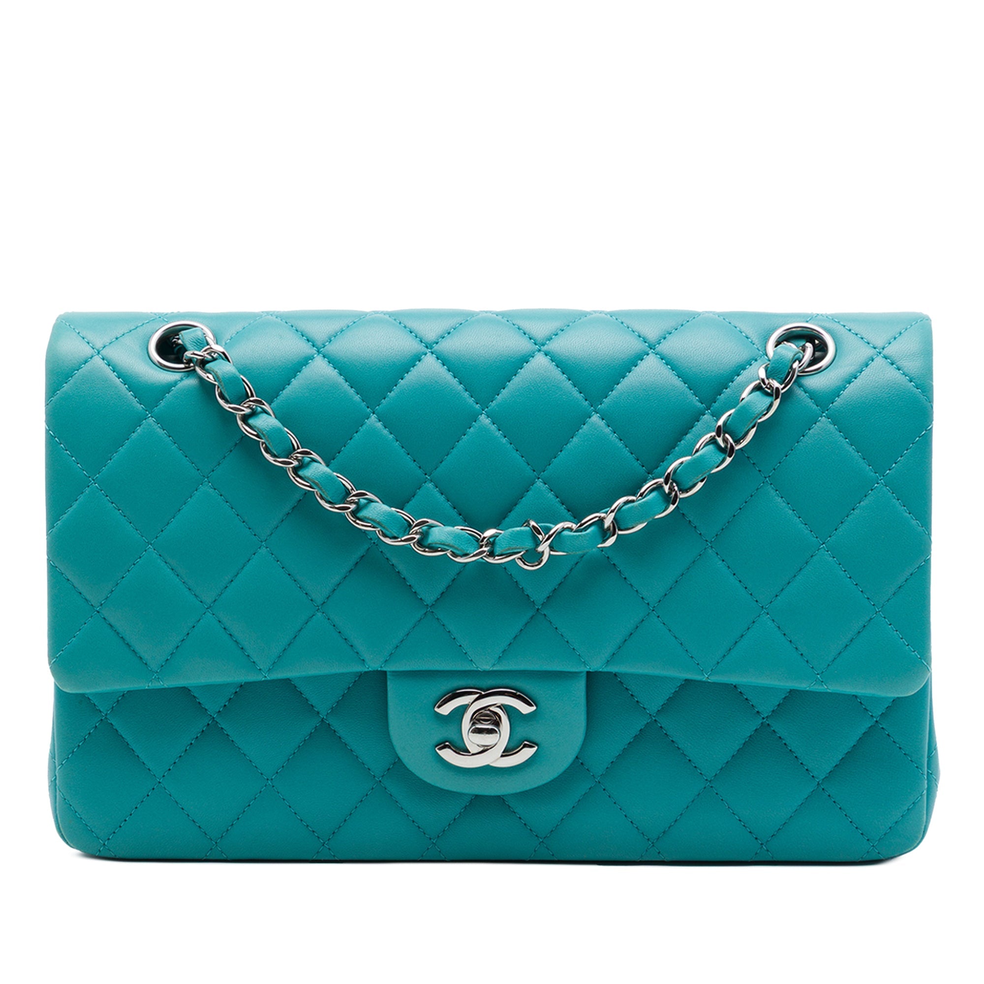 Chanel Classic 11.12 media turchese