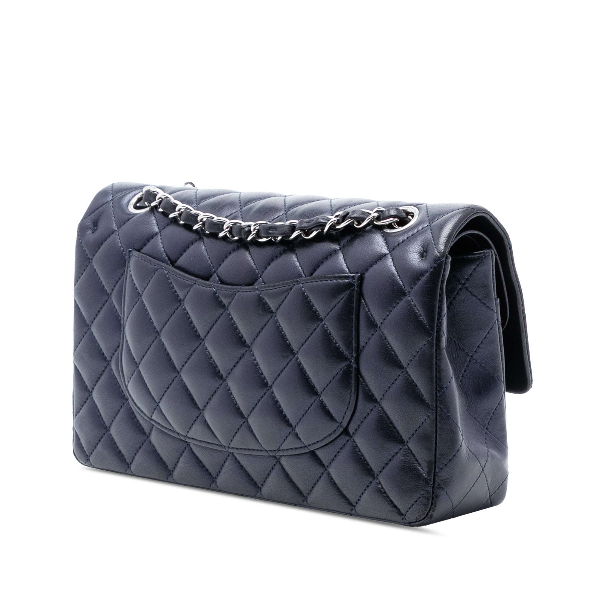 Chanel Chanel Classica Media Blu Scuro Iridescente Borse, Novità, Prodotti