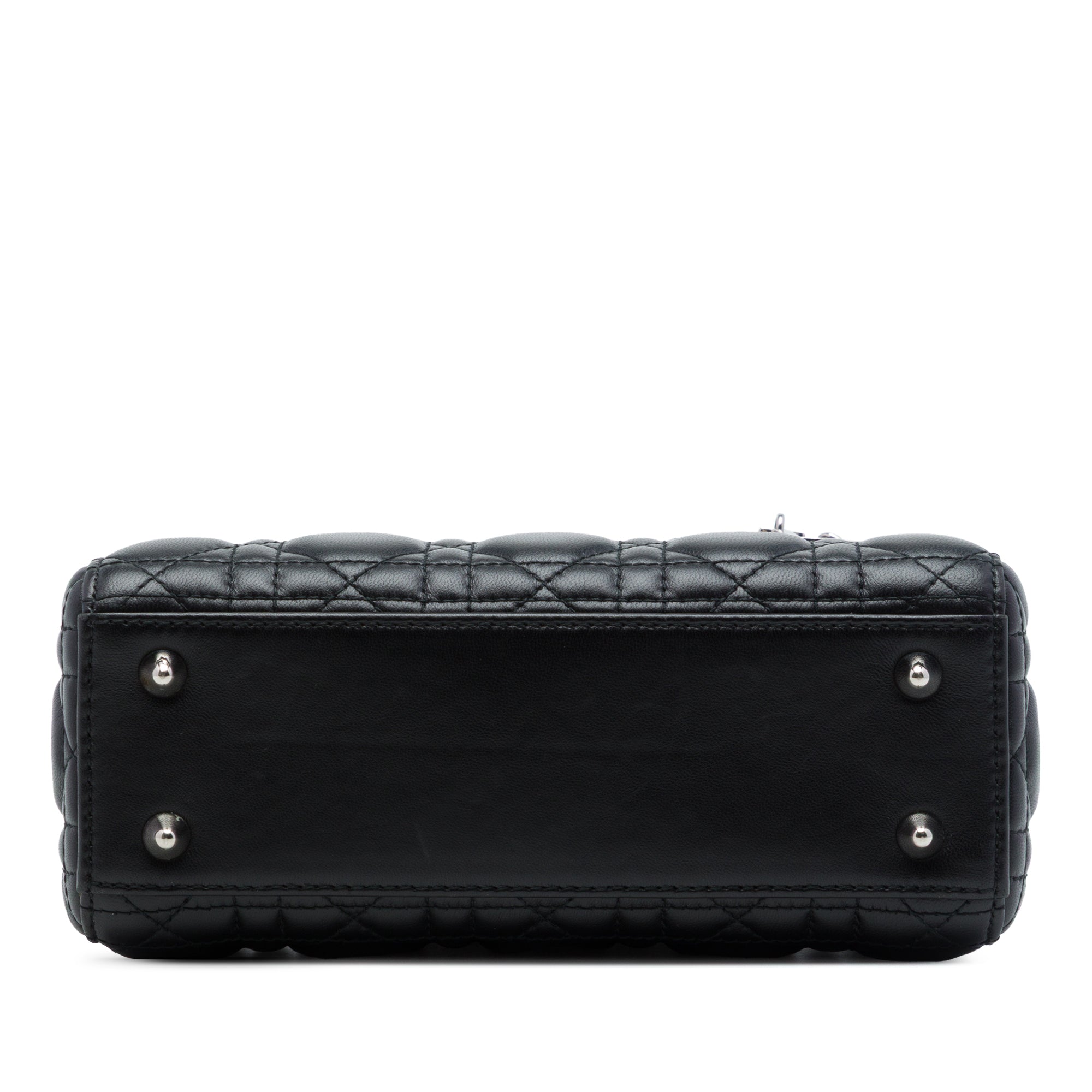 Dior Small Lady Dior Cannage in Agnello Nero