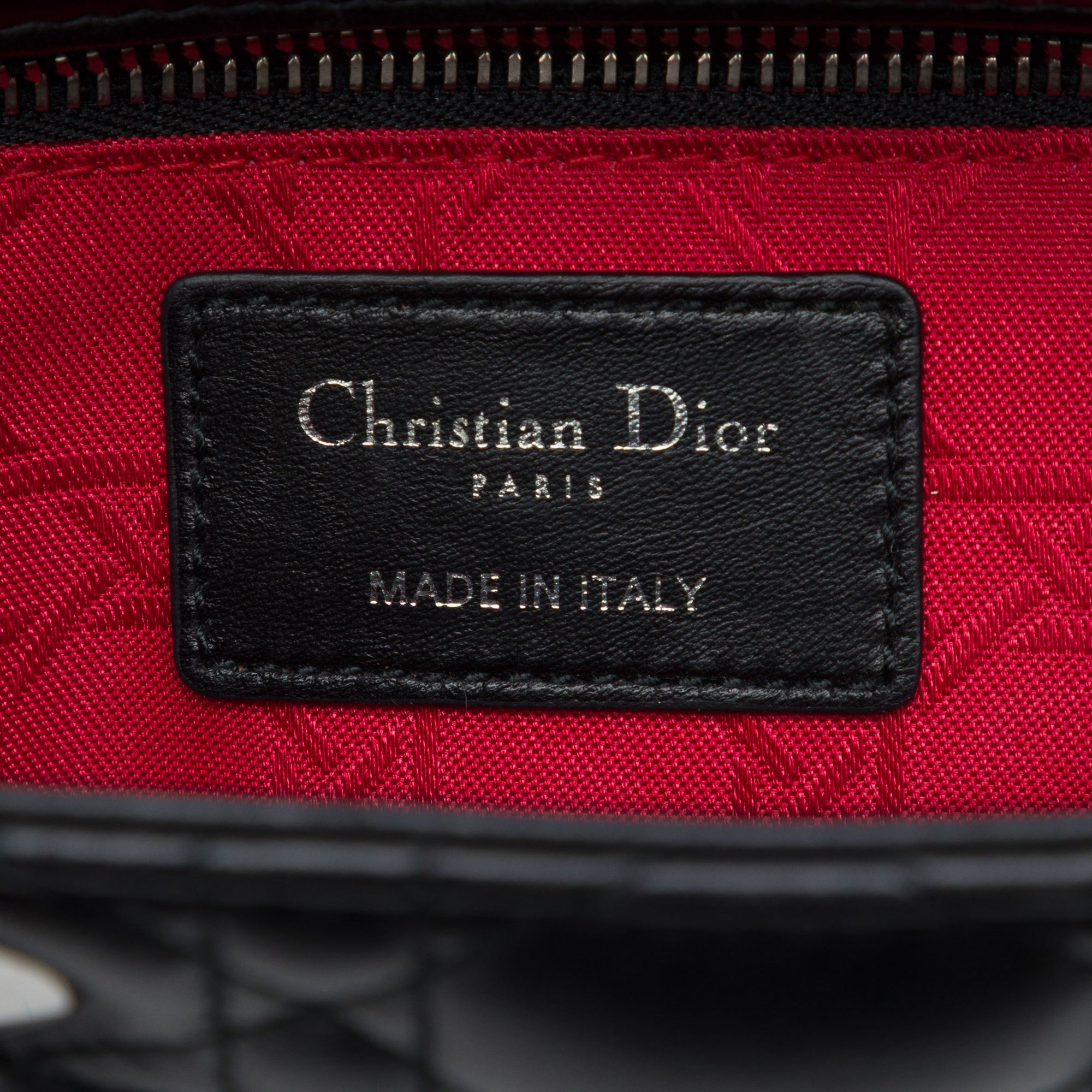Dior Small Lady Dior Cannage in Agnello Nero