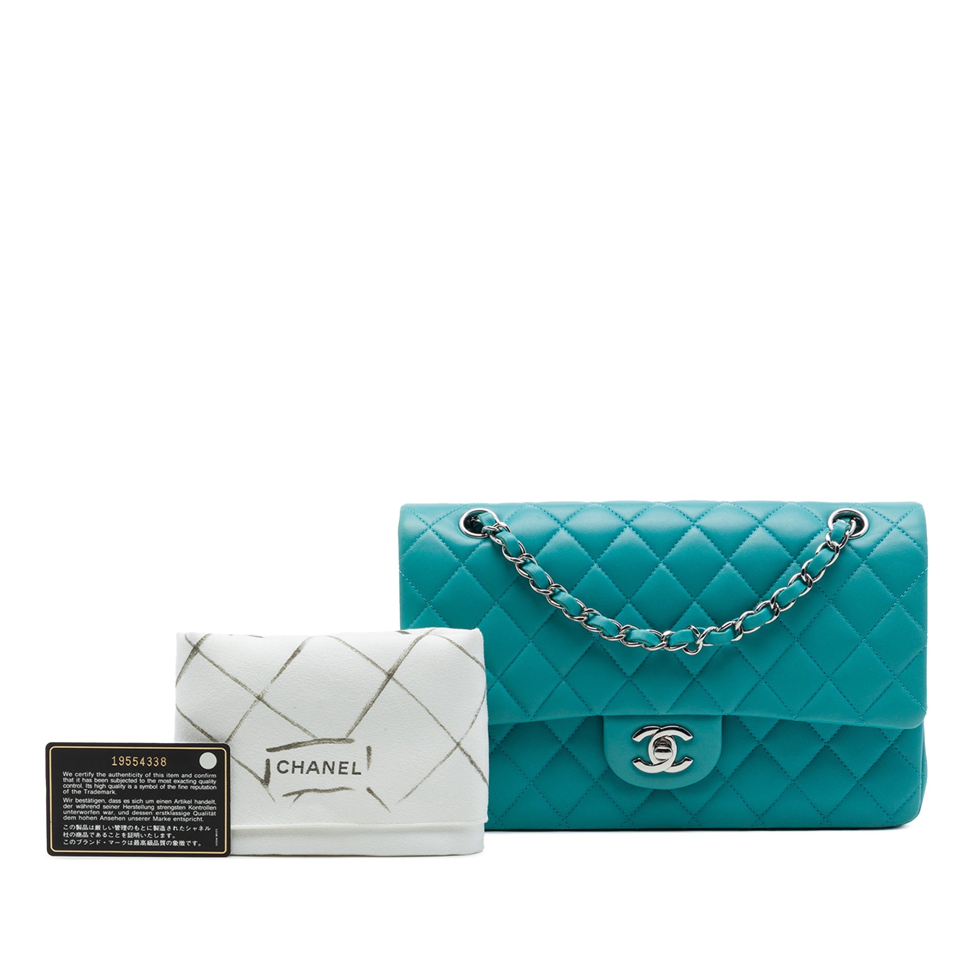 Chanel Classic 11.12 media turchese