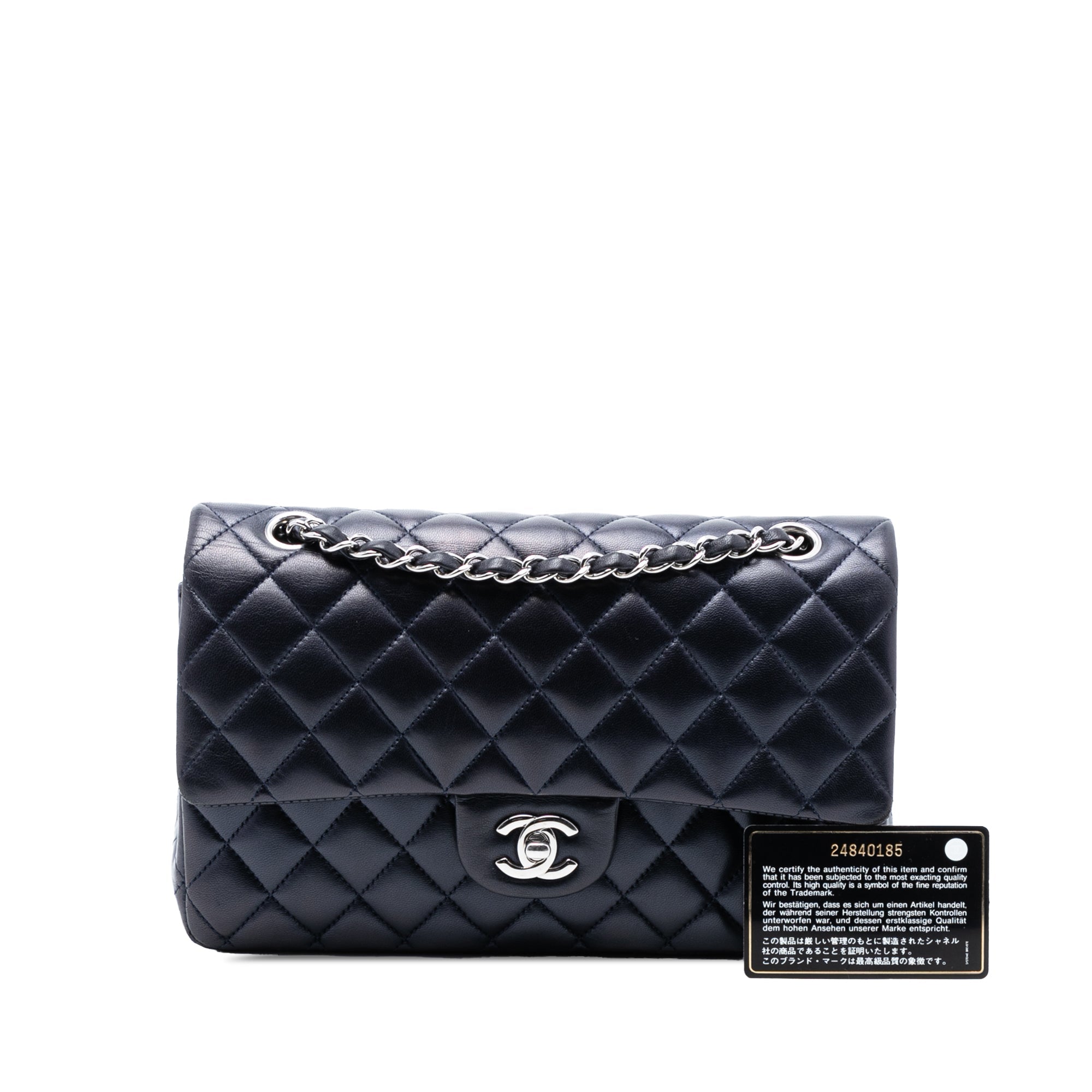 Chanel Chanel Classica Media Blu Scuro Iridescente Borse, Novità, Prodotti