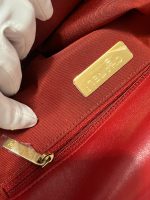 Borsa Chanel 19 grande in pelle di agnello colore rosso