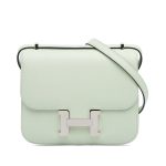 Borsa Hermès Mini Constance 18 Mirror Chevrè Verso vert frizz
