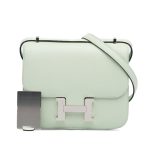 Borsa Hermès Mini Constance 18 Mirror Chevrè Verso vert frizz