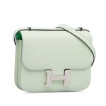 Borsa Hermès Mini Constance 18 Mirror Chevrè Verso vert frizz