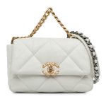 Borsa Chanel 19 bianco ghiaccio