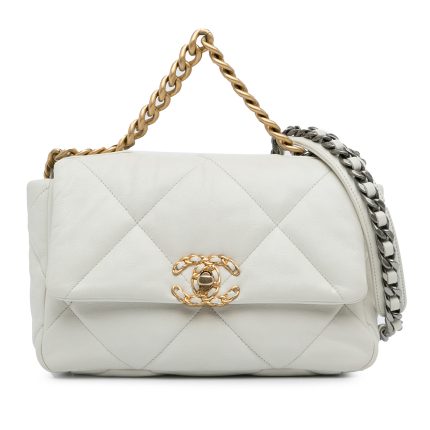 Borsa Chanel 19 bianco ghiaccio
