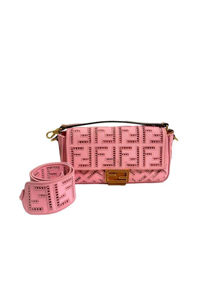 Borsa Fendi Baguette Tela Ricamata FF