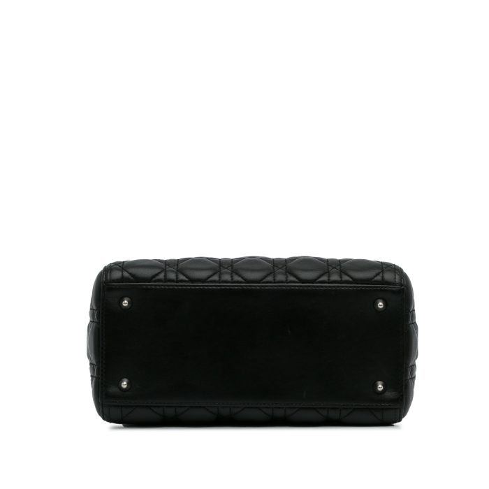 Borsa Lady Dior media nero vista base