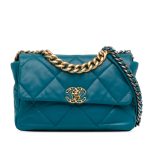 Borsa Chanel 19 Grande colore teal