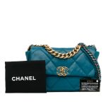 Borsa Chanel 19 grande colore teal