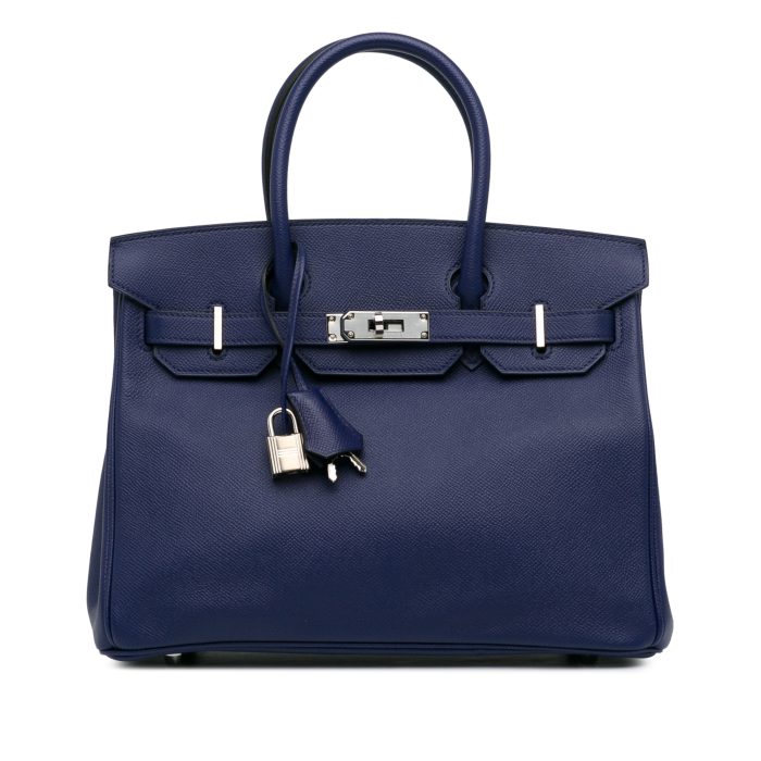 Borsa Hermès Birkin 30 Epsom blue