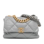 Borsa Chanel 19 grande colore grigio