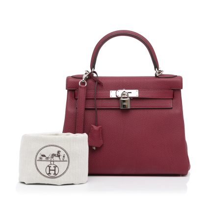 Borsa Hermès Kelly 28 Togo Rouge Grenat
