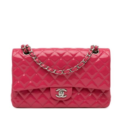 Borsa Chanel Timeless Classic media Patent Rosa