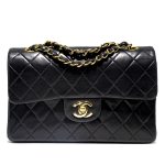 Borsa Chanel Timeless Classic Small colore nero hardware oro 24 k
