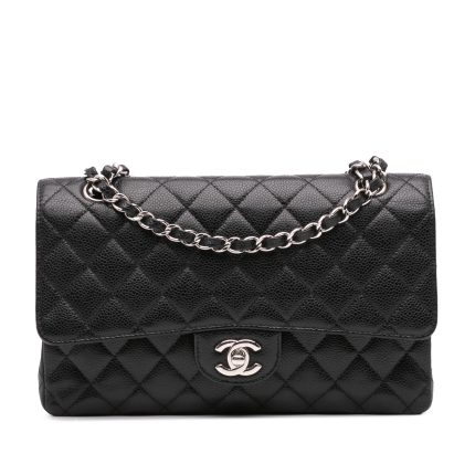 Chanel Classica media nera caviar