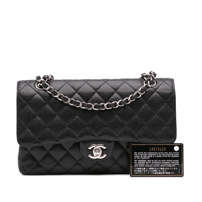 Chanel Classica media nera caviar