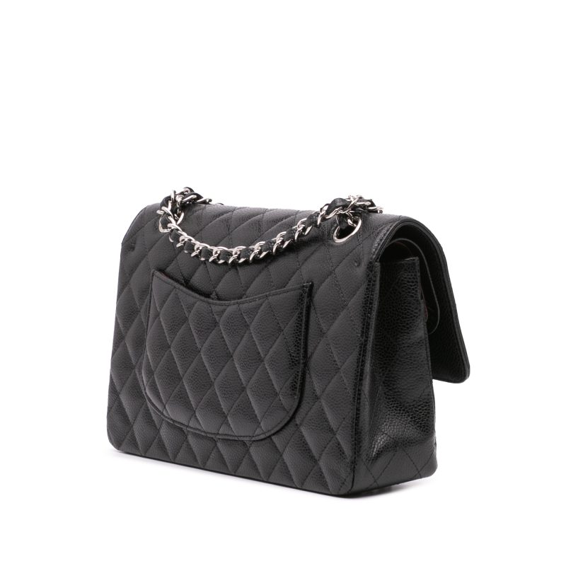 Chanel Classica media nera caviar