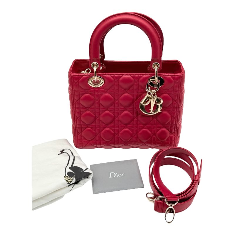 Lady Dior Media Rosso Ciliegia