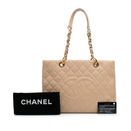 Chanel Grand Shopping Tote Caviar beige