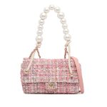 Chanel Tweed Rosa con manico in perle