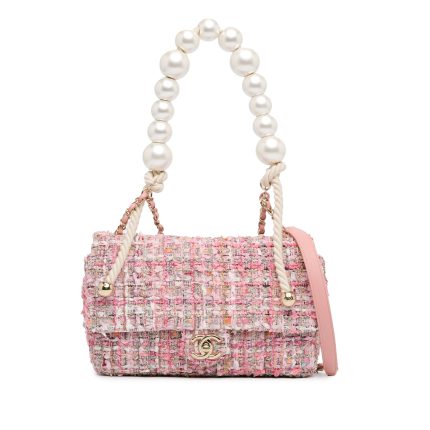 Chanel Tweed Rosa con manico in perle