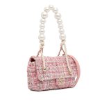 Chanel Tweed Rosa con manico in perle
