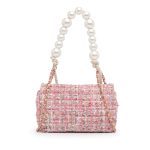 Chanel Tweed Rosa con manico in perle
