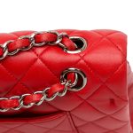 Chanel Classic Media Agnello Red