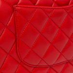 Chanel Classic Media Agnello Red
